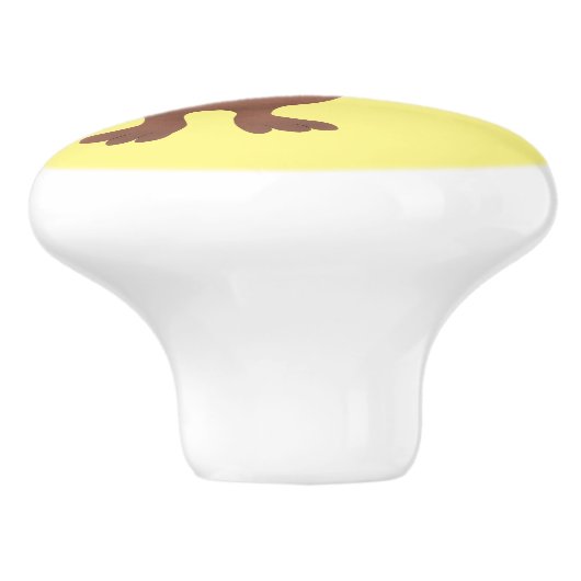 Niedliche singende Capybara ukulele Cartoon Illust Keramikknauf (Seitenansicht)