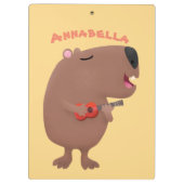 Niedliche singende Capybara ukulele Cartoon Illust Klemmbrett (Rückseite)