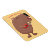 Niedliche singende Capybara ukulele Cartoon Illust Magnet (Rechte Seite)