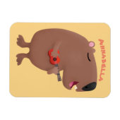 Niedliche singende Capybara ukulele Cartoon Illust Magnet (Horizontal)