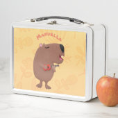 Niedliche singende Capybara ukulele Cartoon Illust Metall Brotdose (Beispiel)