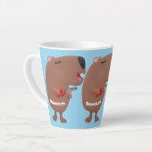 Niedliche singende Capybara ukulele Cartoon Illust Milchtasse (Linke Ecke)