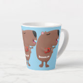 Niedliche singende Capybara ukulele Cartoon Illust Milchtasse (Rechte Ecke)
