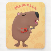 Niedliche singende Capybara ukulele Cartoon Illust Mousepad (Vorne)