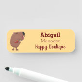 Niedliche singende Capybara ukulele Cartoon Illust Namensschild (Beispiel)