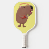 Niedliche singende Capybara ukulele Cartoon Illust Pickleball Schläger (Rückseite)
