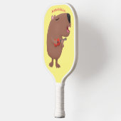 Niedliche singende Capybara ukulele Cartoon Illust Pickleball Schläger (Links)