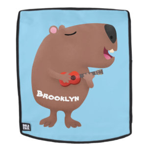 Niedliche singende Capybara ukulele Cartoon Illust Rucksack