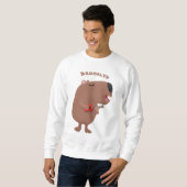 Niedliche singende Capybara ukulele Cartoon Illust Sweatshirt (Vorne ganz)