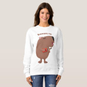 Niedliche singende Capybara ukulele Cartoon Illust Sweatshirt (Vorne ganz)