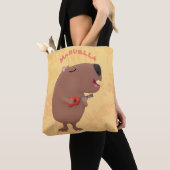 Niedliche singende Capybara ukulele Cartoon Illust Tasche (Von Nahem)