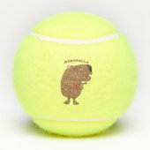 Niedliche singende Capybara ukulele Cartoon Illust Tennisbälle (Rückseite)