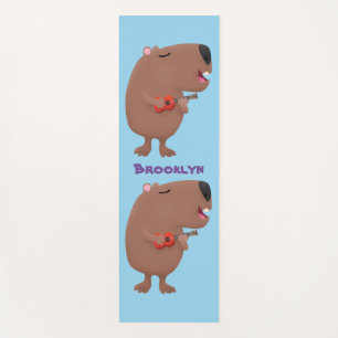 Niedliche singende Capybara ukulele Cartoon Illust Yogamatte