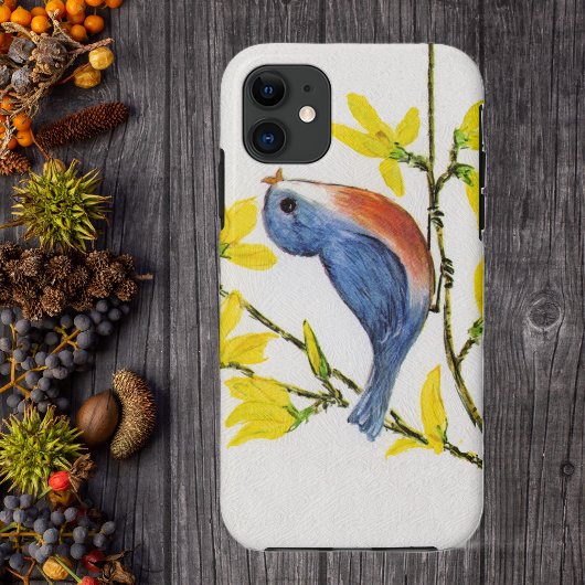 Niedliche Singing Blue Bird Tree Branch Case-Mate iPhone Hülle