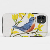 Niedliche Singing Blue Bird Tree Branch Case-Mate iPhone Hülle (Rückseite (Horizontal))