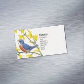 Niedliche Singing Blue Bird Tree Branch Magnetische Visitenkarte (Beispiel)