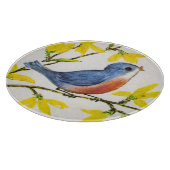 Niedliche Singing Blue Bird Tree Branch Schneidebrett (Ecke)