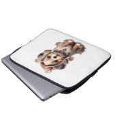 Niedliche Single-Hund-Aufkleber Laptopschutzhülle (Vorne Knopf)