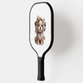Niedliche Single-Hund-Aufkleber Pickleball Schläger (Links)