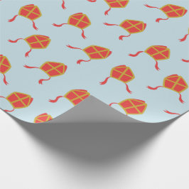 Niedliche Sinterklaas-Mijters auf hellblau Geschenkpapier