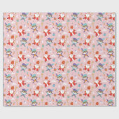 Niedliche Sinterklaas und Muster auf rosa Geschenkpapier (Flach)