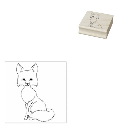 Niedliche Sitzen Fox Gummi-Briefmarke Gummistempel (Stempel)