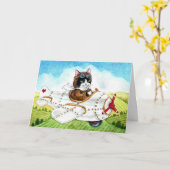 Niedliche Sitzflugzeugkarte Bon Voyage Karte (Gelbe Blume)