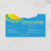 Niedliche Sitzplatzkarte Visitenkarte (Rückseite)