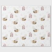 niedliche Skandinavienhäuser mit Bindepapier Geschenkpapier (Flach)