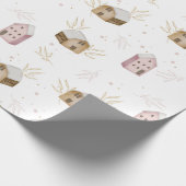 niedliche Skandinavienhäuser mit Bindepapier Geschenkpapier (Ecke)
