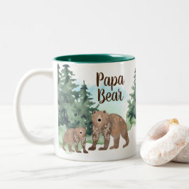 Niedliche Skandinavier Bärenwald Papa Bear Zweifarbige Tasse