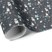 Niedliche Skandinavier Weihnachtsbild Geschenkpapier (Rolleneckpunkt)