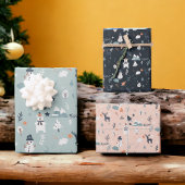 Niedliche Skandinavier Weihnachtsbild Geschenkpapier Set