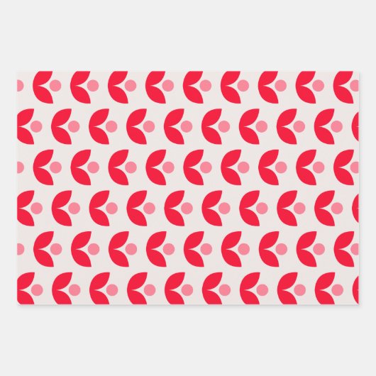 Niedliche skandinavische botanische Geometrie Art  Geschenkpapier Set (Vorderseite)