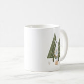 Niedliche skandinavische Gnome Bird Pine Trees Kaffeetasse (VorderseiteRechts)