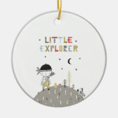 Niedliche skandinavische Kleine Explorer Kinder Keramik Ornament (Vorne)