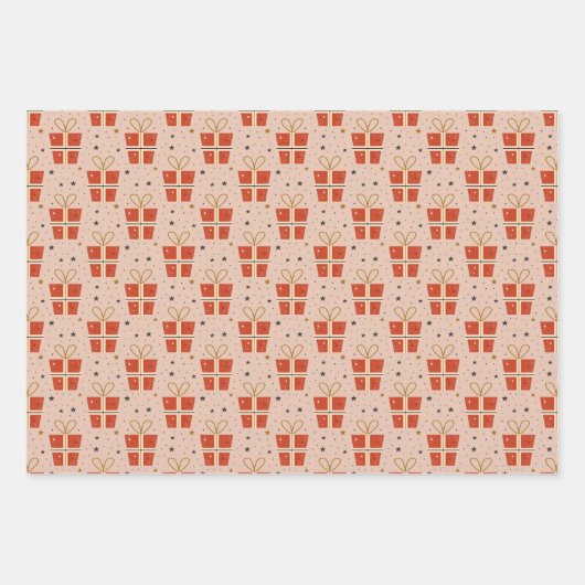 Niedliche skandinavische Urlaubsmuster Geschenkpapier Set (Vorderseite 3)