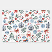 niedliche skandinavische Weihnachten gemütlich Geschenkpapier Set (Vorderseite)