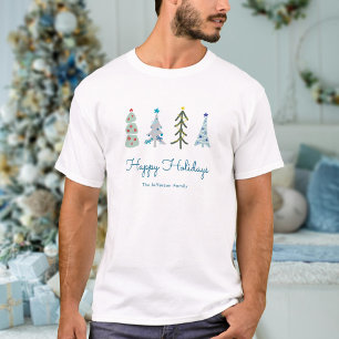 Niedliche skandinavische Weihnachtsbäume T-Shirt
