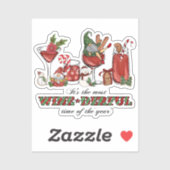 Niedliche skandinavische Weihnachtsglocken mit Wei Aufkleber (Blatt)