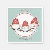 Niedliche skandinavische Weihnachtsgnomen Serviette (Vorderseite)