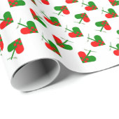 Niedliche skandinavische Weihnachtsherzen Geschenkpapier (Rolleneckpunkt)