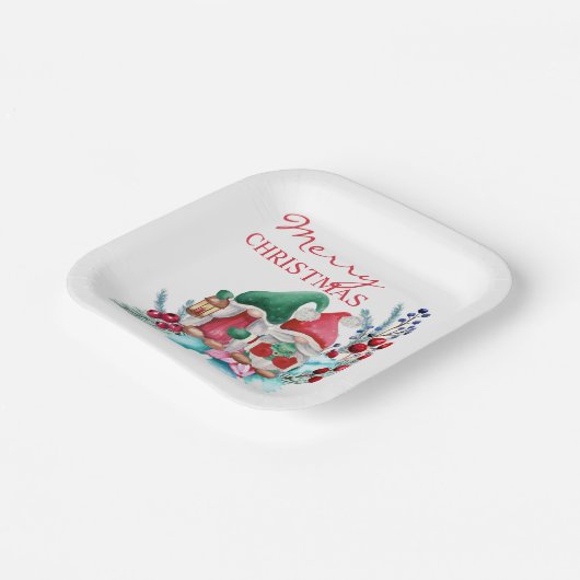 Niedliche skandinavische Weihnachtsmarkt-Teller Pappteller (Gewinkelt)