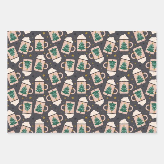 Niedliche skandinavische Weihnachtsmuster Geschenkpapier Set (Vorderseite 2)