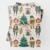 Niedliche skandinavische Weihnachtsmuster Geschenkpapier Set (Beispiel)