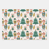 Niedliche skandinavische Weihnachtsmuster Geschenkpapier Set (Vorderseite)