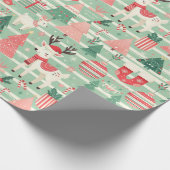 Niedliche skandinavische Weihnachtssaison Geschenkpapier (Ecke)