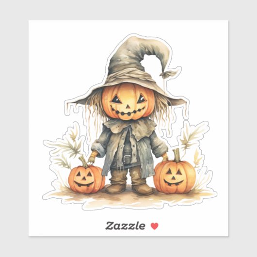 Niedliche Skarektur, Halloween Pumpkin, Sticker (Blatt)