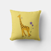 Niedliche Skaten Giraffe mit Blume Gelb Kinder Kissen (Vorderseite)