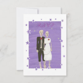 Niedliche Skeleton-Halloween-RSVP-Karten RSVP Karte